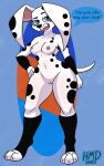  101_dalmatian_street 101_dalmatians animal_humanoid anthro areola blue_eyes breasts canid canid_humanoid canine canine_humanoid canis dalmatian dialogue disney dolly_(101_dalmatians) domestic_dog female fur genitals hi_res hmdkoba humanoid long_ears mammal mammal_humanoid nipples pink_areola pink_nipples pose pussy seductive small_breasts solo speech_bubble spots tail white_body white_fur wide_hips 