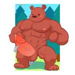  2023 abs anthro bear bent_legs big_penis blush bodily_fluids digital_drawing_(artwork) digital_media_(artwork) disembodied_hand dripping erection flexing flexing_both_biceps flexing_muscles forest forest_background genital_fluids genitals half-closed_eyes hands_clenched hi_res huge_penis hyper hyper_genitalia hyper_penis leaking_precum looking_pleasured male mammal masturbation muscular muscular_male narrowed_eyes nature nature_background nipples notedwolf owo penis pinup plant pose precum precum_drip precum_string pubes shaded simple_background simple_coloring simple_face simple_shading solo spread_legs spreading textured tree ursine uwu vein veiny_penis 