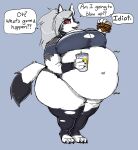  absurd_res anthro belly beverage big_belly big_breasts black_nose breasts burger canid canid_demon clothed clothing demon english_text female food fur grey_body grey_fur grey_hair hair hellhound helluva_boss herro hi_res holding_beverage holding_burger holding_food holding_object loona_(helluva_boss) mammal mcdonald&#039;s obese obese_anthro obese_female open_mouth overweight overweight_anthro overweight_female red_sclera rumbling_stomach sharp_teeth solo standing teeth text torn_clothing white_body white_eyes white_fur 