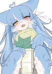  &lt;3 &lt;3_eyes 2023 ahoge alternate_version_at_source ambiguous_gender anthro blue_body blue_fur blue_hair blush chest_tuft claws cute_fangs digital_media_(artwork) domestic_cat felid feline felis finger_claws fluffy forked_tail fur girly hair heterochromia hi_res japan_air_self-defense_force kemono long_hair looking_at_viewer looking_pleasured male_(lore) mammal nat_(artist) neck_tuft nude omaneko_(jasdf) paws red_eyes solo tail tuft unusual_anatomy unusual_tail whiskers white_body white_fur yellow_eyes 