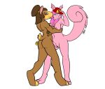  absurd_res adjusting_hat anthro baseball_cap blue_eyes breasts brown_body brown_fur butt clothing duo ear_piercing ear_ring embrace female female/female flat_colors fur genitals ginia_(neopets) gnorbu_(neopets) hair hat headgear headwear hi_res hug jumpstart_games lendri_mujina looking_at_viewer mirsha_grelinek neck_tuft neopet_(species) neopets nipples nude piercing pink_body pink_fur pink_hair ponytail purple_eyes pussy ring_piercing tuft usul_(neopets) whistle_(object) 