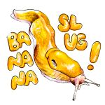  ambiguous_gender banana_slug english_text feral gastropod goat-soap mollusk slug solo text traditional_media_(artwork) 