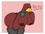  4:3 anthro big_breasts big_butt breasts butt digital_media_(artwork) enderbendr english_text female mammal microsoft minecraft mojang nipples nude red_body samantha_(endrslendr) simple_background slightly_chubby sniffer solo text thick_thighs xbox_game_studios 