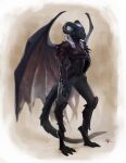  anthro armor beelzebub beelzebub_(jasonvuk666) digitigrade dragon female hair hi_res mgnz simple_background solo tied_hair wings 