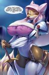  anthro big_breasts blush breasts canid canine clothed clothing disney female fox fur hi_res looking_at_viewer maid_marian mammal melee_weapon mleonheart red_fox robin_hood_(disney) smile solo sword text weapon 