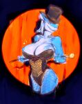  anthro aria_(neracoda) big_breasts breasts clothing digital_media_(artwork) female fish hat headgear headwear marine neracoda nipples shark solo spotlight thick_thighs top_hat 
