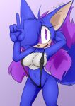  absurd_res anthro blue_body breasts clothed clothing female frost_norde hi_res looking_at_viewer open_mouth purple_body purple_eyes sega solo sonic_the_hedgehog_(series) swimwear white_body 