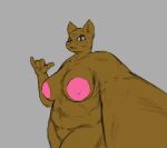  anthro areola axentooth belly big_areola big_breasts breasts camera featureless_crotch female hand_sign holding_camera holding_object illah_(axentooth) looking_at_viewer makeup mammal mature_anthro mature_female navel nipples overweight rodent sciurid solo tree_squirrel 