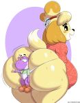  &lt;3 2023 absurd_res animal_crossing anthro between_cheeks big_breasts big_butt bodily_fluids breasts bulging_butt butt butt_cleavage cheeky_panties clothing deep_skin duo female gesture hi_res huge_breasts huge_butt huge_thighs isabelle_(animal_crossing) larger_female looking_back male male/female musky_butt nintendo nipple_outline open_mouth panties purps short_stack side_boob simple_background size_difference smaller_male smile sweat sweaty_butt thick_thighs thumbs_up ultrastax underwear 