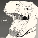  1:1 aker anthro blazingfrostwolf brontosaurus dinosaur diplodocid hi_res lizardfordinner male mouth_shot open_mouth reptile rouenalmer sauropod scalie solo spotted_tongue teeth tongue uvula vore 