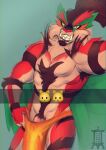  anthro clothed clothing ezekiel(tali-draws) fangs fusion generation_6_pokemon generation_7_pokemon hawlucha incineroar male muscular nintendo partially_clothed pokemon pokemon_(species) pokemon_fusion selfie snapchat solo tali-draws teasing_viewer teeth 