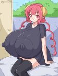  animal_humanoid areola big_areola big_breasts big_nipples breasts dragon dragon_humanoid female horn huge_areola huge_breasts humanoid humanoid_pointy_ears hyper hyper_breasts ilulu miss_kobayashi&#039;s_dragon_maid nipple_outline nipples sitting solo toshisoart twintails_(hairstyle) 