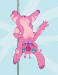  4_arms alien anthro carmen_(lilo_and_stitch) dancing disney experiment_(lilo_and_stitch) female feral genitals hi_res lilo_and_stitch multi_arm multi_limb plump_labia pole pole_between_legs pole_dancing pussy solo spread_legs spreading tabloi upside_down 