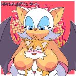  age_difference anthro bat bat_wings blush bodily_fluids canid canine drooling duo female fox hi_res holding_partner larger_female makeup male male/female mammal membrane_(anatomy) membranous_wings miles_prower narcolepticowl nipples older_female rouge_the_bat saliva sega size_difference sonic_the_hedgehog_(series) spread_wings wings younger_male 