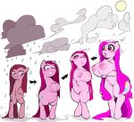  &lt;3 &lt;3_eyes anthro belly bimbofication biped blue_eyes blush bodily_fluids breast_expansion breast_growth breasts bubble cloud clownstongue cutie_mark digital_media_(artwork) earth_pony equid equine expansion eyelashes female feral feral_to_anthro friendship_is_magic genitals growth hair hasbro hi_res horse lips long_hair mammal my_little_pony navel nipples pink_body pink_hair pink_nipples pink_tail pinkamena_(mlp) pinkie_pie_(mlp) pony pussy raining simple_background standing sun sweat sweatdrop tail thick_thighs transformation water white_background wide_hips 