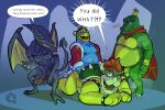  absurd_res anthro blush bowser dialogue donkey_kong_(series) hi_res king_dedede king_k._rool kirby_(series) male male/male male_anthro mario_bros metroid musk musk_clouds musk_fetish musky_armpit musky_cock nintendo ridley speech_bubble super_smash_bros. thekinkybear 