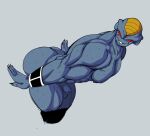  absurd_res alien anthro balls blue_body burter butt clothing digital_media_(artwork) dragon_ball dragon_ball_z genitals ginyu_force hi_res humanoid male muscular nipples not_furry penis simple_background solo trailmixtrail 