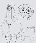  anthro beanie big_butt bottom_heavy butt camel_toe canid canine canis clothing coat crop_top dokitokiii domestic_dog ear_piercing ear_ring eyewear female freckles freckles_on_butt glasses hat headgear headwear hi_res huge_butt long_ears mammal panties pear-shaped_figure piercing ring_piercing shirt solo soup_(peta_petaa) thick_thighs topwear underwear wide_hips 