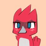  1:1 anthro avian avio_(avioylin) beak boy_kisser_(meme) chibi headshot_portrait hi_res looking_at_viewer male portrait sclyre simple_background solo 