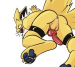  absurd_res angry anthro anus ball_gag balls bdsm blush butt eeveelution faelinalive gag generation_1_pokemon genitals hands_behind_back hi_res humanoid jolteon looking_at_viewer male nintendo pawpads penis pokemon pokemon_(species) presenting presenting_anus presenting_hindquarters presenting_penis questionable_consent restraints solo 