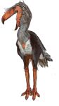  2023 absurd_res ambiguous_gender avian beak bird black_spots blue_eyes cariamiform digital_media_(artwork) feathers feral front_view grey_body grey_feathers hi_res kelenken looking_away mossa open_mouth orange_legs scales solo spots standing talons terror_bird wings_folded 