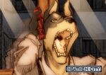  angry anthro ayato black_nose canid canine canis cellphone distasty dobermann domestic_dog english_text heathen_city male mammal open_mouth phone pinscher q._i._malloy solo teeth_showing text tongue_showing white_dress_shirt yellow_eyes 