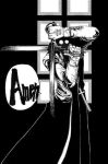  1boy alexander_anderson cowboy_shot english_text glasses gloves greyscale hellsing male_focus monochrome moth_ram round_eyewear solo speech_bubble sword weapon white_gloves 