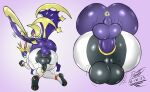  2023 anthro balls bat big_butt black_balls blue_eyes butt doggystyle duo felid from_behind_position fur generation_7_pokemon genitals hi_res legendary_pokemon lunala male male/male male_penetrated male_penetrating male_penetrating_male mammal membrane_(anatomy) membranous_wings nintendo penetration pink_eyes pokemon pokemon_(species) protoschwarz purple_body sex simple_background smile solgaleo tail white_body white_fur wings 
