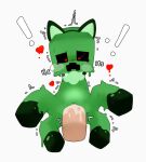  &lt;3 &lt;3_eyes 4_legs blush creeper_(minecraft) duo fake_cat_ears fake_ears female green_body male male/female microsoft minecraft mojang unknown_artist xbox_game_studios 