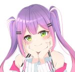  1girl absurdres dreamoon green_eyes highres hololive multicolored_hair purple_hair tokoyami_towa tokoyami_towa_(1st_costume) virtual_youtuber 