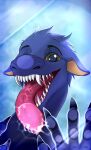  absurd_res blu_dragon derg_vic dragon feral fluffy fur furred_dragon hi_res male nasiya screen sfw solo tongue vore wallpaper 