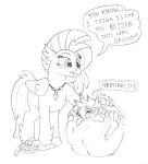  balled_up duo english_text female feral friendship_is_magic gallus_(mlp) hasbro hi_res icaron male male/female my_little_pony permanent_transformation silverstream_(mlp) sketch speech_bubble tape text 