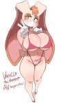  anthro big_breasts bikini breasts clothing female hi_res huge_breasts lagomorph leporid lightsource mammal mature_female rabbit sega simple_background solo sonic_the_hedgehog_(series) swimwear vanilla_the_rabbit white_background 