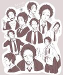  ... 1boy adachi_tooru angry business_suit closed_eyes closed_mouth collared_shirt commentary_request confused cropped_legs cropped_torso expressions facing_viewer frown glaring hand_up head_tilt highres holding holding_clothes holding_jacket hood hood_up jacket long_sleeves looking_at_viewer male_focus monochrome multiple_views necktie open_mouth persona persona_4 profile raincoat scowl scratching_head shirt shirt_hold short_hair smile spoken_ellipsis spoken_squiggle squiggle standing stomach suit sweatdrop translation_request undone_necktie unworn_jacket yoshino_saku 