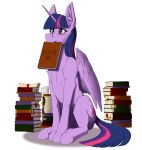  absurd_res blush book container cup cutie_mark equid equine female friendship_is_magic hair hasbro hi_res horn mammal mouth_hold mug my_little_pony purple_eyes purple_hair simple_background sitting twilight_sparkle_(mlp) twotail813 white_background winged_unicorn wings 