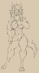  abs anthro big_breasts breasts canid canine canis cleavage clothed clothing clothing_lift cryphalen female hi_res huge_breasts looking_at_viewer mammal muscular muscular_female panties shirt solo topwear under_boob underwear undressing wolf 