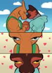  &lt;3 2023 absurd_res anthro charizard close-up clothed clothing cloud day digital_media_(artwork) duo embrace eyebrows eyes_closed fur generation_1_pokemon generation_7_pokemon hi_res humor incineroar interlocked_fingers livingbread_(artist) male male/male meme muscular muscular_anthro muscular_male nintendo orange_body orange_sclera outside pokemon pokemon_(species) pokemorph red_body red_fur shirt sky smile sweater tank_top topwear 
