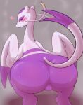  &lt;3 anthro big_butt blush bodily_fluids butt dipstick_tail eyelashes female fur generation_5_pokemon genitals hi_res looking_at_viewer looking_back looking_back_at_viewer markings mienshao nintendo pokemon pokemon_(species) purple_body purple_fur purple_tail_tip pussy red_eyes red_nose simple_background solo sweat sysgreen tail tail_markings white_body white_ears white_fur white_tail yellow_body yellow_fur 