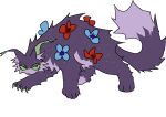  alpha_channel ambiguous_gender claws domestic_cat fan_character felid feline felis feral flower_in_fur fur green_claws green_sclera guncht maine_coon mammal maverick_(guncht) purple_body purple_fur simple_background solo transparent_background warriors_(cats) 