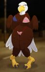  accipitrid accipitriform avian beak big_breasts bikini bird breasts brown_body brown_feathers clothing eagle feathers female hi_res surprised_expression swimwear thick_thighs white_body white_feathers wings yellow_beak 