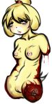  amputee animal_crossing blood bodily_fluids canid canine canis death disability domestic_dog female feral gore isabelle_(animal_crossing) mammal missing_limbs nintendo snuff solo 
