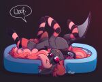  bat_pony blep clothing collar dog_bed equid female feral footwear hasbro hi_res lionbun mammal my_little_pony onback pet_bed petplay pose roleplay socks solo tongue tongue_out 