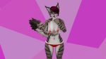  anthro blue_eyes bra breasts cassandra_rose clothed clothing cute_expression felid feline female fur gradient_background grey_body grey_fur hair hi_res holding_breast looking_at_viewer mammal panties red_bra red_clothing red_hair red_panties red_underwear simple_background solo standing tail tail_motion tail_sway tongue tongue_out underwear white_body 
