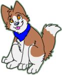  2011 alpha_channel ambiguous_gender black_nose blep blue_kerchief blue_neckerchief bluekyokitty brown_body brown_fur canid canine canis digital_drawing_(artwork) digital_media_(artwork) digitigrade eyebrows feral flat_colors full-length_portrait fur green_outline head_tuft kerchief low_res mammal neckerchief orange_eyes outline paws pink_tongue portrait sebdoggo simple_background sitting smile solo tail tongue tongue_out transparent_background tuft white_body white_fur wolf 