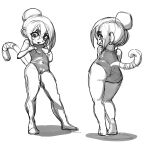  anthro camel_toe clothing female hair haplorhine hi_res looking_at_viewer mammal monkey monkibonk primate sauda_(bloons) smile swimwear 