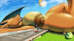  anthro areola big_areola big_breasts big_nipples blue_sky breasts brown_nipples chari-gal charizard destruction fangs female generation_1_pokemon hi_res huge_areola huge_breasts huge_nipples knockedoutdragon lying macro mario_bros mario_kart nintendo nipples on_back open_mouth orange_body pokemon pokemon_(species) racetrack shyguy sky sleeping solo tail_flame teeth thick_thighs thought_bubble tongue tongue_out wings yellow_body 