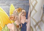  1boy 1girl atramada bare_shoulders blonde_hair closed_eyes drill_hair facing_to_the_side fairy_wings fellatio fire_emblem hairband kiran_(fire_emblem) kiran_(male)_(fire_emblem) oral penis peony_(fire_emblem) pointy_ears twin_drills wings 