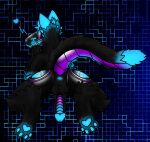  &lt;3 anthro anus anus_focus artemis_(kiwu) blush butt cock_focus genitals glowing glowing_anus glowing_ears glowing_genitalia glowing_paws glowing_penis glowing_tail hi_res kiwu knot looking_at_viewer machine male paws penis protogen solo spread_legs spreading 