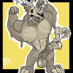  &lt;3 abs american_mythology animal_genitalia animal_penis anthro antlers athan_(athan_the_monster) athan_the_monster balls band-aid bandage big_balls big_muscles black_border black_sclera bob_(athan_the_monster) bone bone_tail border claws fangs flexing flexing_bicep flexing_both_biceps flexing_muscles fur genitals goo_creature grey_body grey_chest grey_fur hi_res horn huge_muscles humanoid indigenous_north_american_mythology male male/male mammal monster muscular muscular_anthro muscular_male mythology nipples north_american_mythology open_mouth pecs penis shape_shifter shapeshift shapeshifting skull skull_head slime solo solo_focus teeth thick_penis vein veiny_muscles wendigo yellow_eyes 