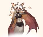  anthro bat breasts dragonfu fangs female hair long_hair looking_at_viewer mammal navel solo standing teeth white_hair wings 